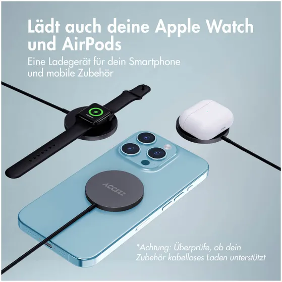 Accezz Wireless MagSafe Charger USB-C - 1 meter Zwart