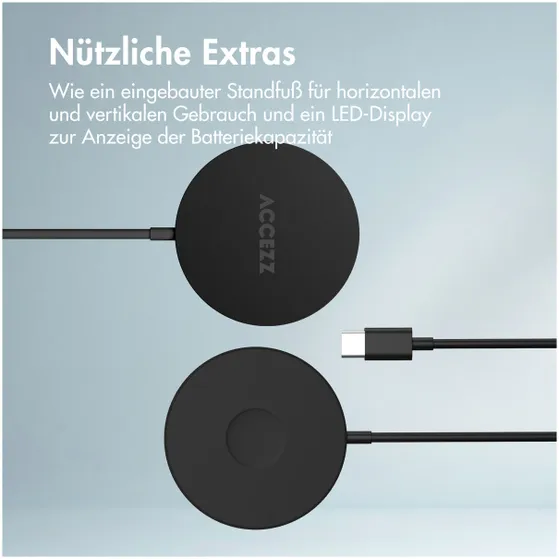 Accezz Wireless MagSafe Charger USB-C - 1 meter Zwart