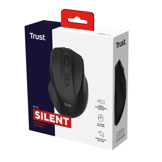 Trust NITO SILENT WIRELESS MOUSE Zwart