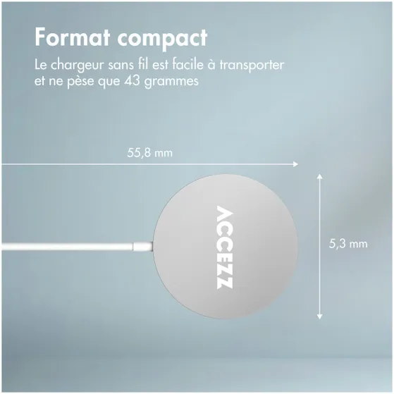 Accezz Wireless MagSafe Charger USB-C - 1 meter Wit