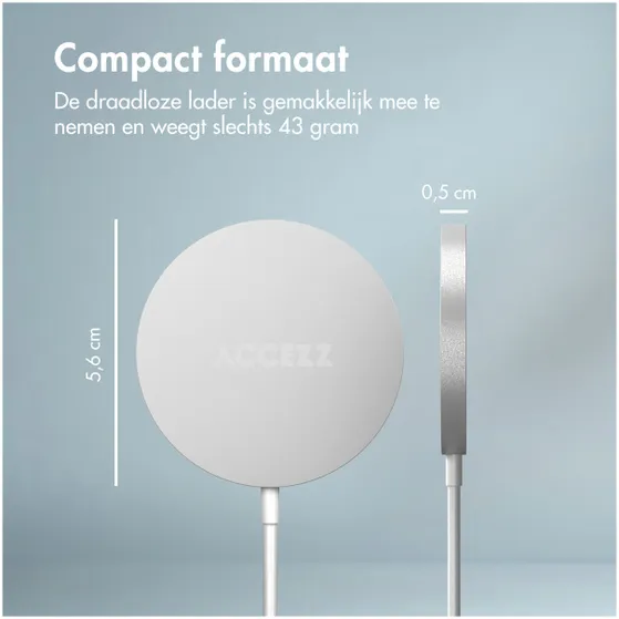 Accezz Wireless MagSafe Charger USB-C - 1 meter Wit