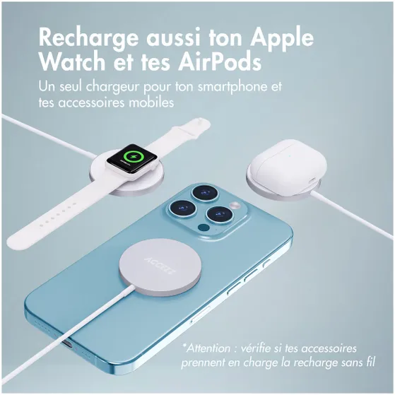 Accezz Wireless MagSafe Charger USB-C - 1 meter Wit