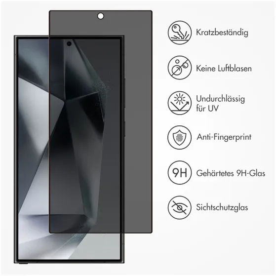 Accezz Gehard Glas Privacy Screenprotector Samsung Galaxy S24 Ultra Transparant