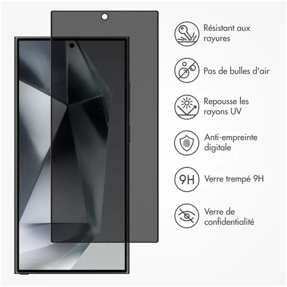 Accezz Gehard Glas Privacy Screenprotector Samsung Galaxy S24 Ultra Transparant