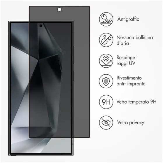 Accezz Gehard Glas Privacy Screenprotector Samsung Galaxy S24 Ultra Transparant