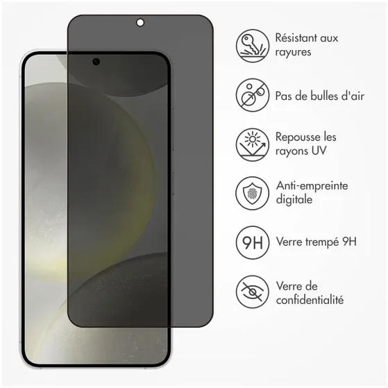 Accezz Gehard Glas Privacy Screenprotector Samsung Galaxy S24 Transparant