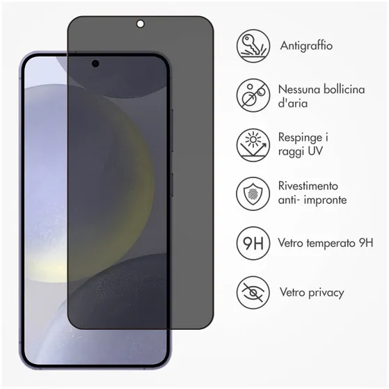 Accezz Gehard Glas Privacy Screenprotector Samsung Galaxy S24 Plus Transparant