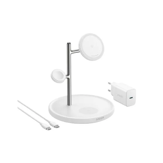 Anker MagGo Magnetic Wireless Charger 15W 3-in-1 Stand EU Plug Wit