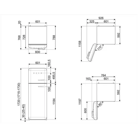 Smeg FAB30LOR6 Oranje