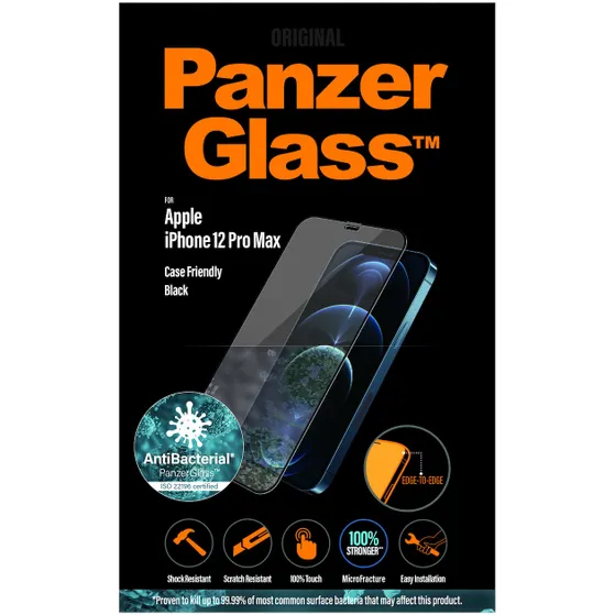 PanzerGlass Apple iPhone 12 Pro Max Case Friendly AB Zwart