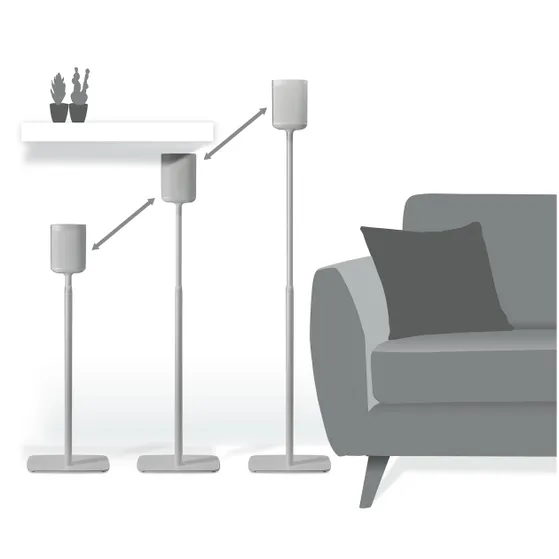 Flexson FLXS1AFS2011 SONOS ONE,ONE SL, P1 VERSTELBARE STANDAARD - PAAR Wit