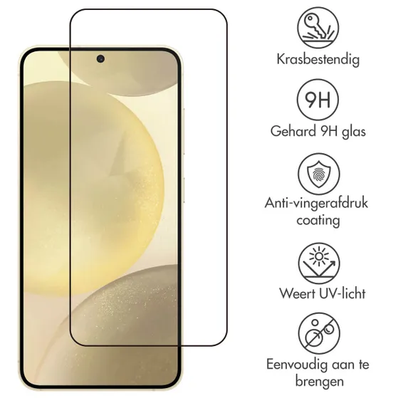 Accezz Gehard Glas Full Cover voor Samsung Galaxy S25 Plus