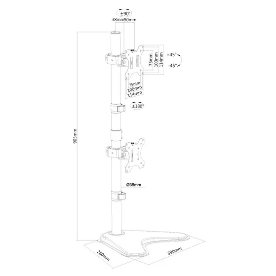 Neomounts FPMA-D550DDVBLACK Zwart