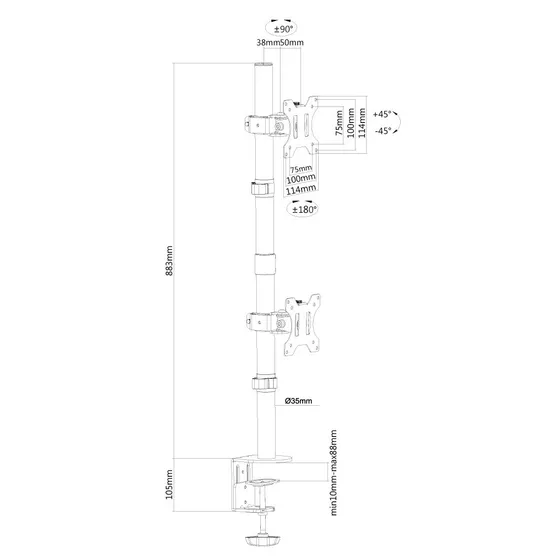 Neomounts FPMA-D550DVBLACK Zwart