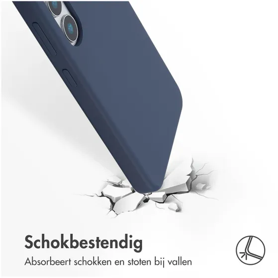 Accezz Liquid Silicone Backcover voor Samsung Galaxy S25 Donkerblauw