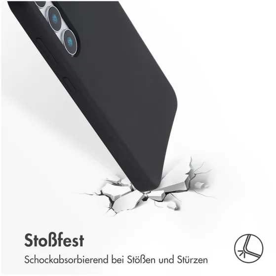 Accezz Liquid Silicone Backcover voor Samsung Galaxy S25 Plus Zwart