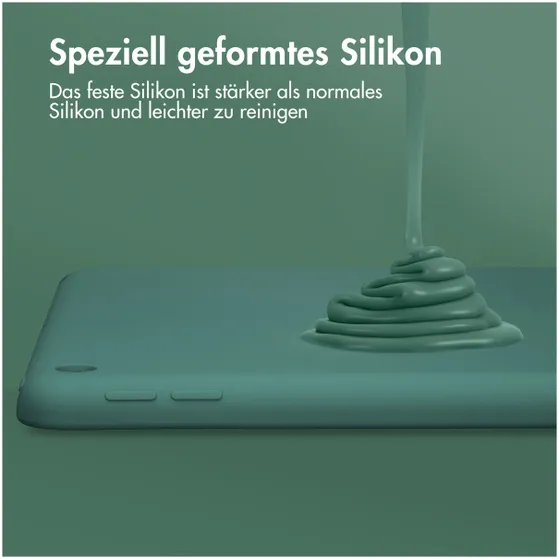 Accezz Liquid Silicone Backcover iPad 9 (2021) 10.2 inch/iPad 8 (2020) 10.2 inch/iPad 7 (2019) 10.2 inch Donkergroen