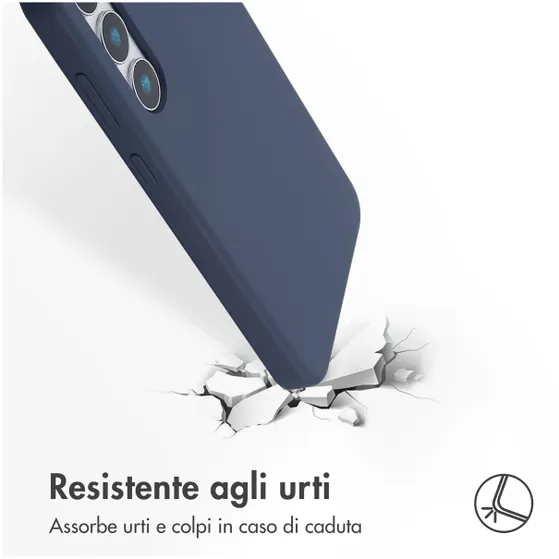 Accezz Liquid Silicone Backcover voor Samsung Galaxy S25 Plus Donkerblauw