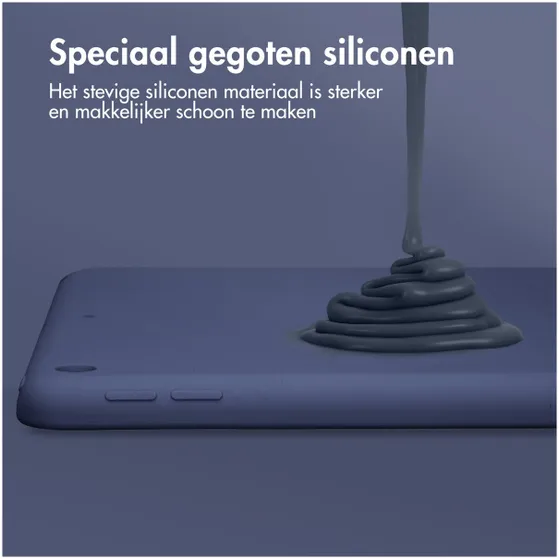 Accezz Liquid Silicone Backcover iPad 9 (2021) 10.2 inch/iPad 8 (2020) 10.2 inch/iPad 7 (2019) 10.2 inch Donkerblauw