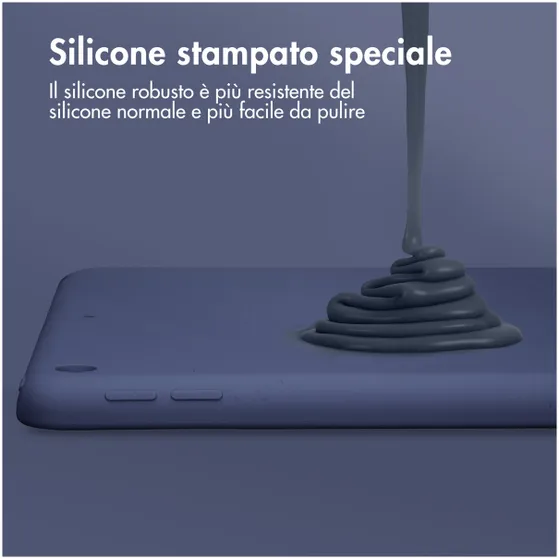 Accezz Liquid Silicone Backcover iPad 9 (2021) 10.2 inch/iPad 8 (2020) 10.2 inch/iPad 7 (2019) 10.2 inch Donkerblauw