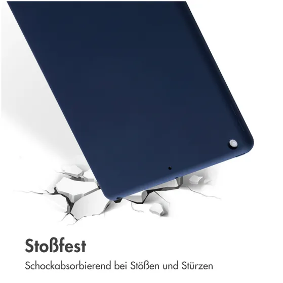Accezz Liquid Silicone Backcover iPad 9 (2021) 10.2 inch/iPad 8 (2020) 10.2 inch/iPad 7 (2019) 10.2 inch Donkerblauw