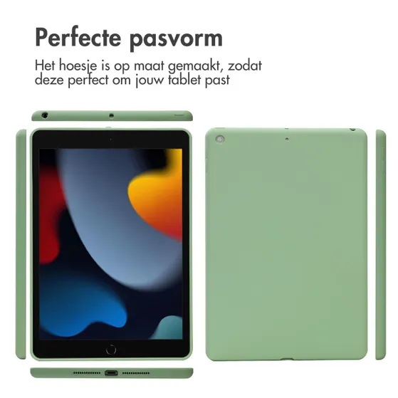 Accezz Liquid Silicone Backcover iPad 9 (2021) 10.2 inch/iPad 8 (2020) 10.2 inch/iPad 7 (2019) 10.2 inch Groen