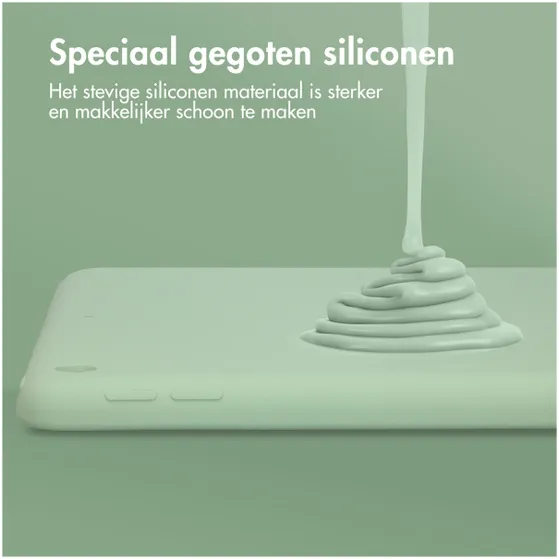 Accezz Liquid Silicone Backcover iPad 9 (2021) 10.2 inch/iPad 8 (2020) 10.2 inch/iPad 7 (2019) 10.2 inch Groen