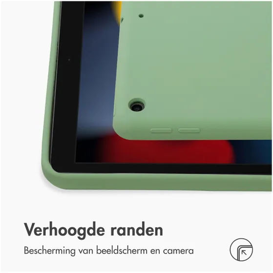 Accezz Liquid Silicone Backcover iPad 9 (2021) 10.2 inch/iPad 8 (2020) 10.2 inch/iPad 7 (2019) 10.2 inch Groen