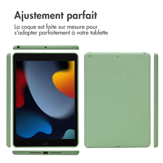 Accezz Liquid Silicone Backcover iPad 9 (2021) 10.2 inch/iPad 8 (2020) 10.2 inch/iPad 7 (2019) 10.2 inch Groen