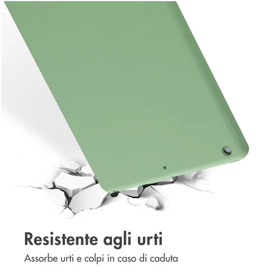Accezz Liquid Silicone Backcover iPad 9 (2021) 10.2 inch/iPad 8 (2020) 10.2 inch/iPad 7 (2019) 10.2 inch Groen