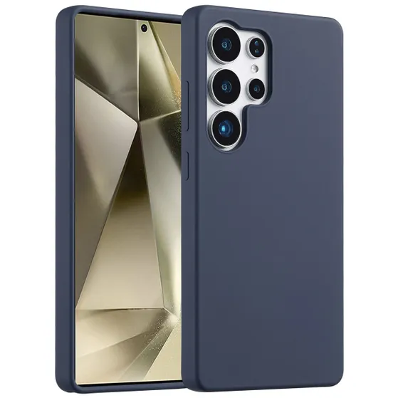 Accezz Liquid Silicone Backcover voor Samsung Galaxy S25 Ultra Donkerblauw