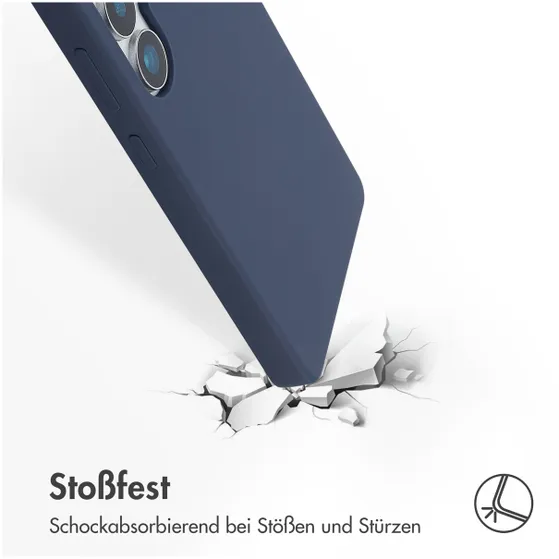 Accezz Liquid Silicone Backcover voor Samsung Galaxy S25 Ultra Donkerblauw