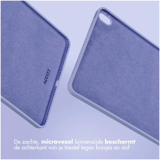 Accezz Liquid Silicone Backcover met penhouder iPad Air 5 (2022) / Air 4 (2020) Lila