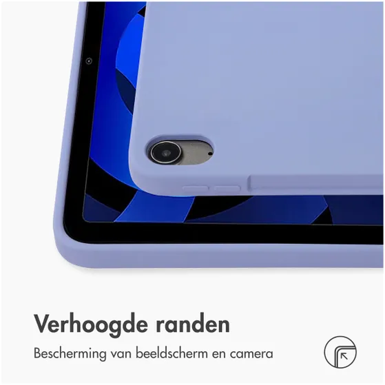 Accezz Liquid Silicone Backcover met penhouder iPad Air 5 (2022) / Air 4 (2020) Lila