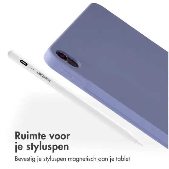 Accezz Liquid Silicone Backcover met penhouder iPad Air 5 (2022) / Air 4 (2020) Lila