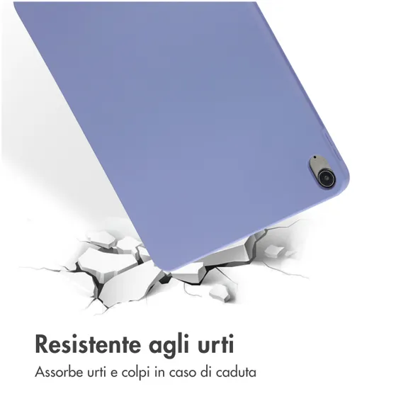 Accezz Liquid Silicone Backcover met penhouder iPad Air 5 (2022) / Air 4 (2020) Lila
