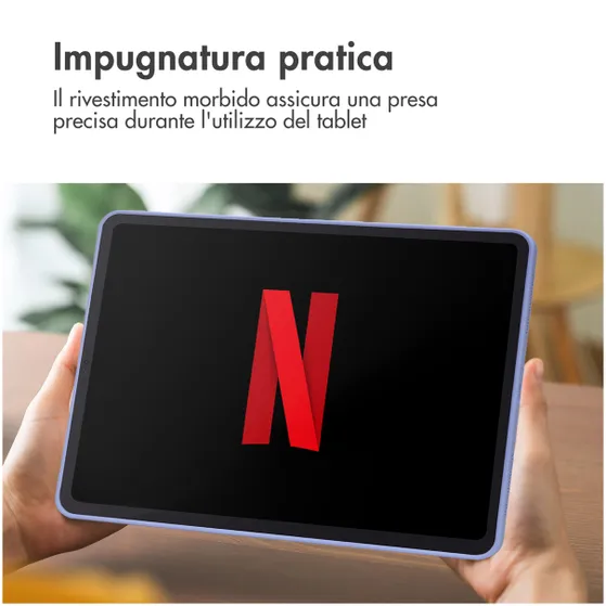 Accezz Liquid Silicone Backcover met penhouder iPad Air 5 (2022) / Air 4 (2020) Lila