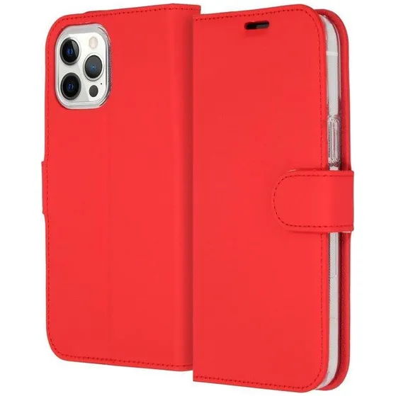 Accezz Wallet Softcase Bookcase iPhone 12 Pro Max Rood