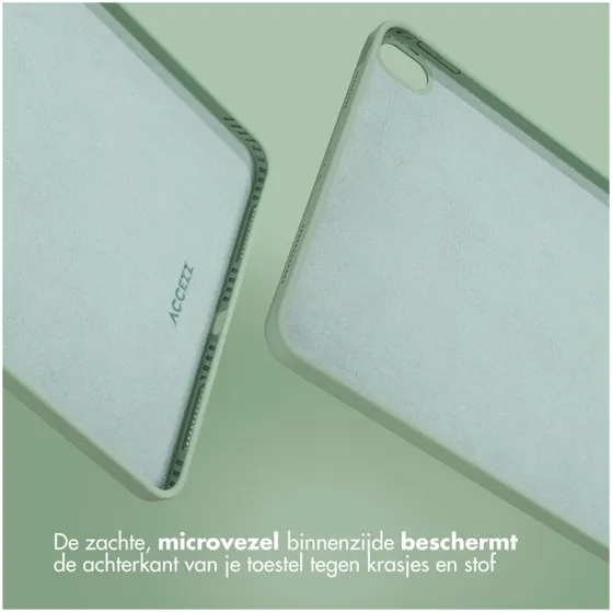 Accezz Liquid Silicone Backcover met penhouder iPad Air 5 (2022) / Air 4 (2020) Groen