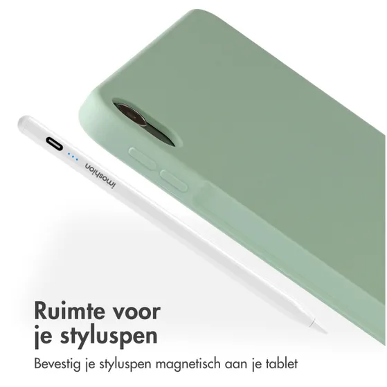 Accezz Liquid Silicone Backcover met penhouder iPad Air 5 (2022) / Air 4 (2020) Groen