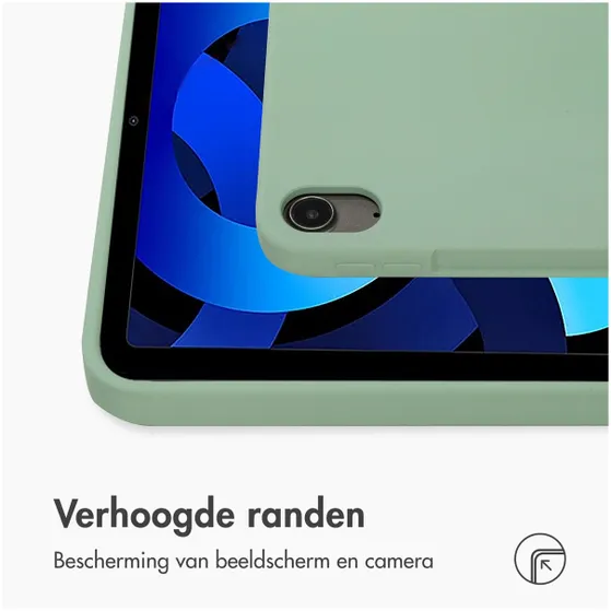 Accezz Liquid Silicone Backcover met penhouder iPad Air 5 (2022) / Air 4 (2020) Groen