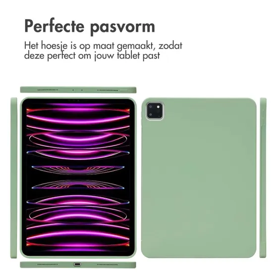 Accezz Liquid Silicone Backcover met penhouder iPad Pro 11 (2018 - 2022) Groen