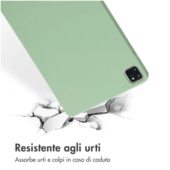 Accezz Liquid Silicone Backcover met penhouder iPad Pro 11 (2018 - 2022) Groen