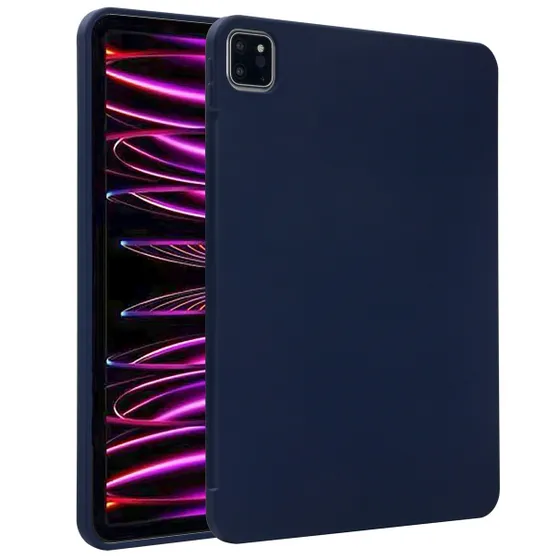 Accezz Liquid Silicone Backcover met penhouder iPad Pro 11 (2018 - 2022) Donkerblauw