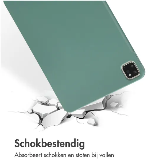 Accezz Liquid Silicone Backcover met penhouder iPad Pro 11 (2018 - 2022) Donkergroen
