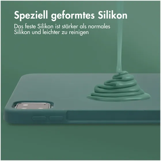 Accezz Liquid Silicone Backcover met penhouder iPad Pro 11 (2018 - 2022) Donkergroen