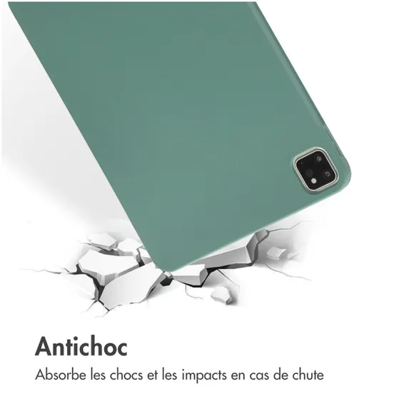 Accezz Liquid Silicone Backcover met penhouder iPad Pro 11 (2018 - 2022) Donkergroen