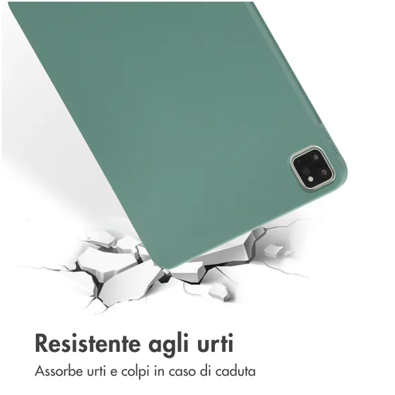 Accezz Liquid Silicone Backcover met penhouder iPad Pro 11 (2018 - 2022) Donkergroen