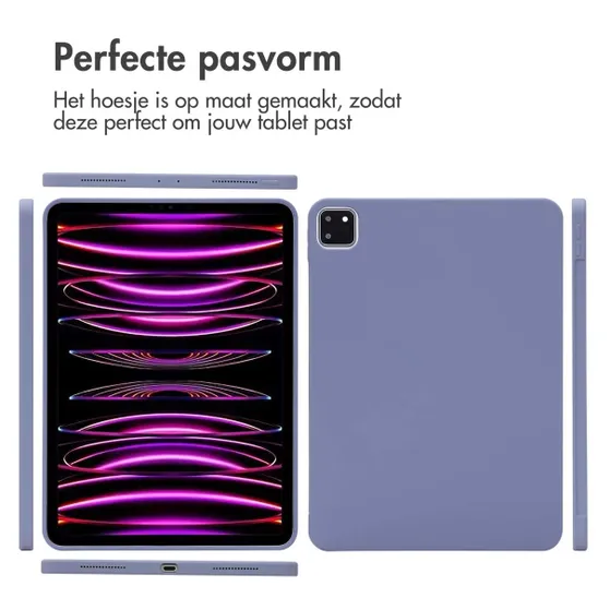 Accezz Liquid Silicone Backcover met penhouder iPad Pro 11 (2018 - 2022) Lila