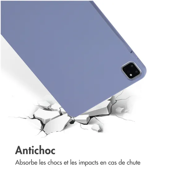 Accezz Liquid Silicone Backcover met penhouder iPad Pro 11 (2018 - 2022) Lila